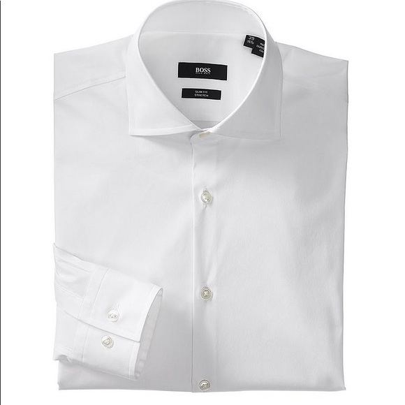 Hugo Boss slim fit stretch white shirt